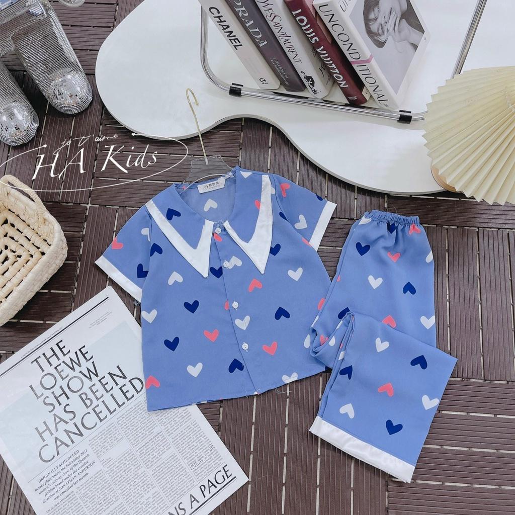 Đồ bộ bé gái, bộ pijama ngắn tay quần dài cho bé gái size 18-30kg chất lụa mango mềm mát