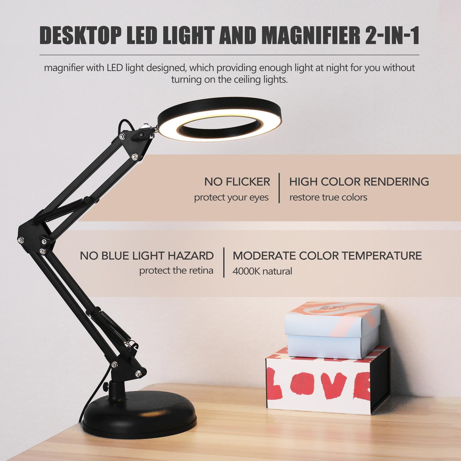 Đèn Bàn Led USB đọc sách có thể gập lại với 2 chế độ điều chỉnh độ sáng cho người cao tuổi và học sinh