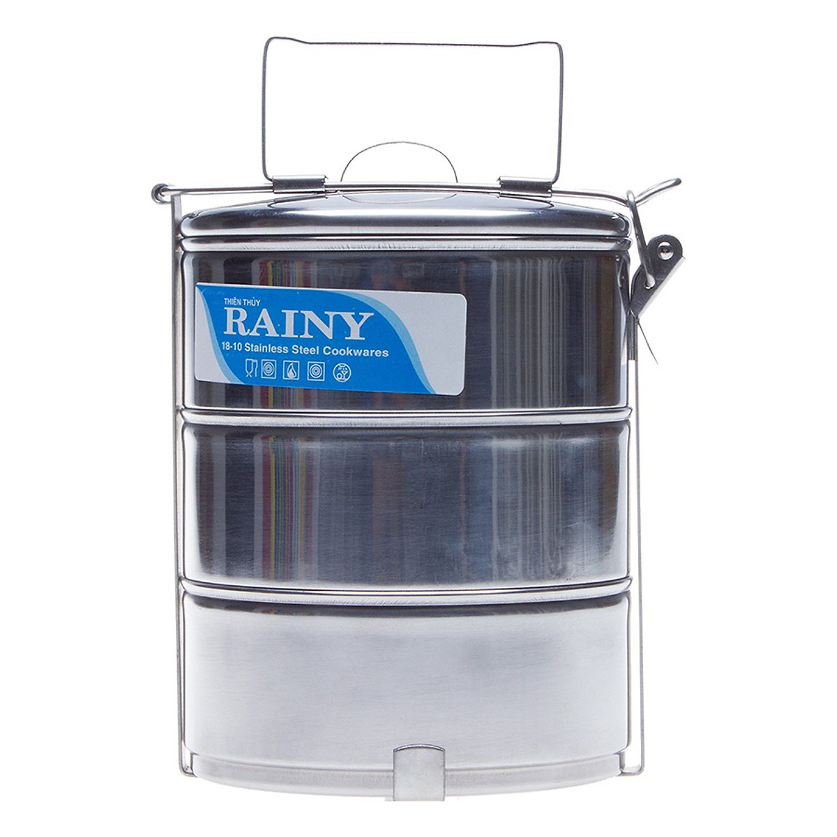 Camen đựng cơm Rainy Inox 3 Ngăn - Hàng Chính Hãng