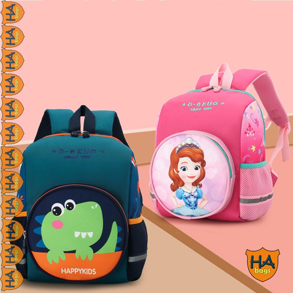 Balo mầm non kích thước 33x27x14cm, balo siêu nhẹ cho các bé mẫu giáo từ 1 đến 4 tuổi HA1016