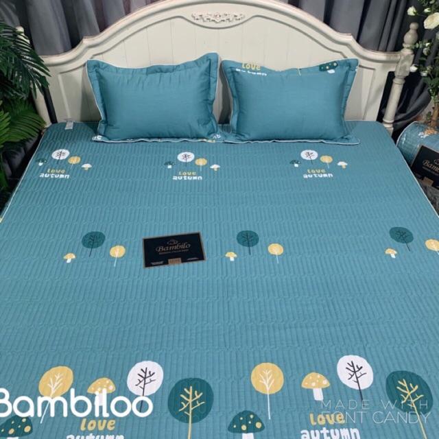 Bộ ga gối trần bông BAMBILOO cotton nhật