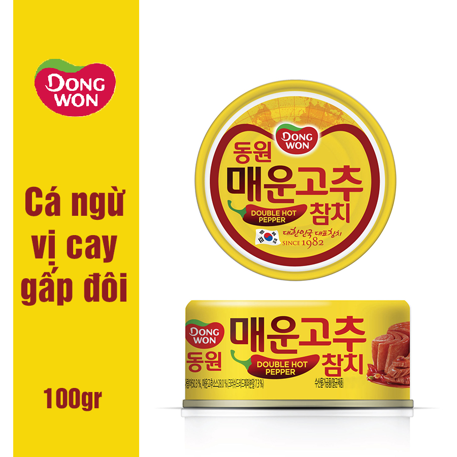 Cá ngừ hộp Dongwon vị ớt cay gấp đôi (100g)