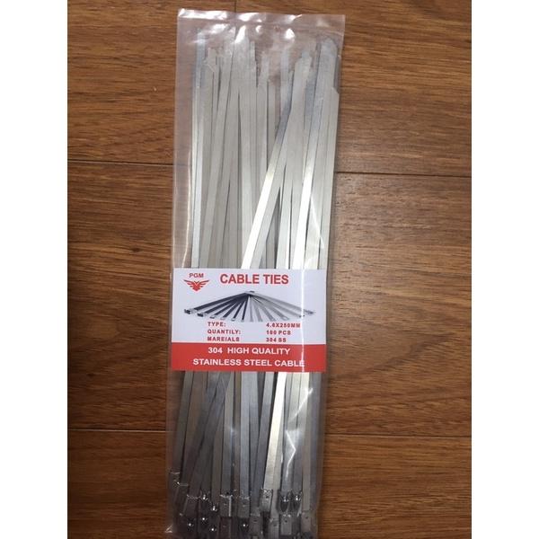 Túi 100 sợi dây rút inox 304 chịu lực, chịu nhiệt size 25cm