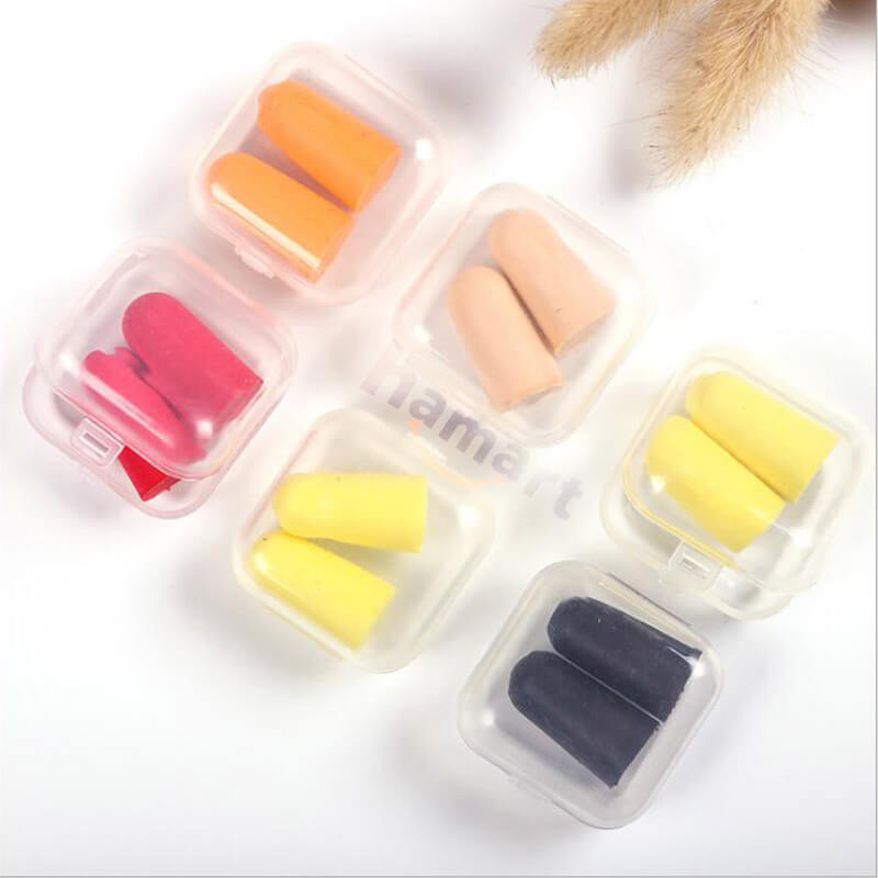 Hộp 2 Nút Bịt Tai Chống Nước Giảm Tiếng Ồn Đa Sắc Có Hộp Nhựa Tái Sử Dụng Lâu Dài Tiện Lợi