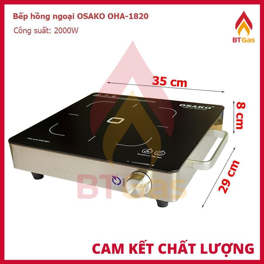 Bếp hồng ngoại đơn không kén nồi, Bếp điện hồng ngoại cơ, mặt kính ceramic OSAKO OHA-1820 - Hàng chính hãng