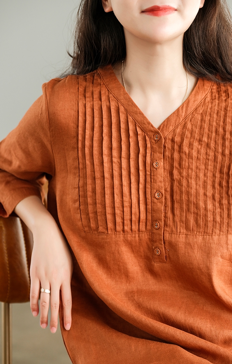 Váy Đầm Trung Niên Dáng Suông Form Rộng Chất Linen Thoáng Mát Đũi Việt Dv165