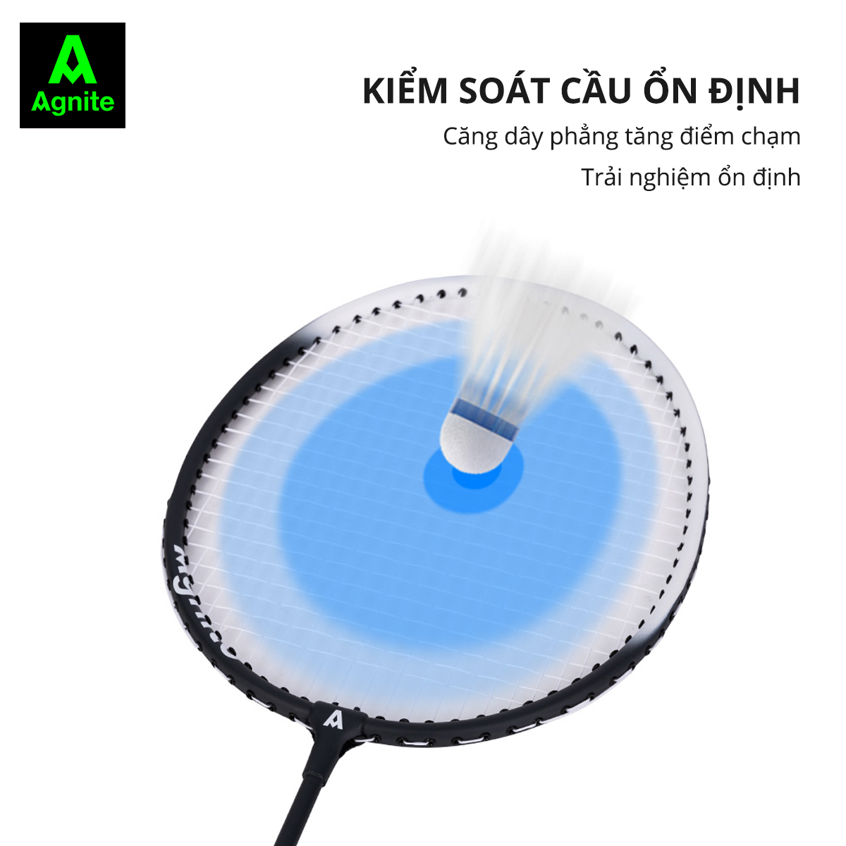 Bộ 2 vợt cầu lông thế hệ mới Agnite, siêu bền, nhẹ TẶNG kèm hộp cầu và túi đựng - F2124