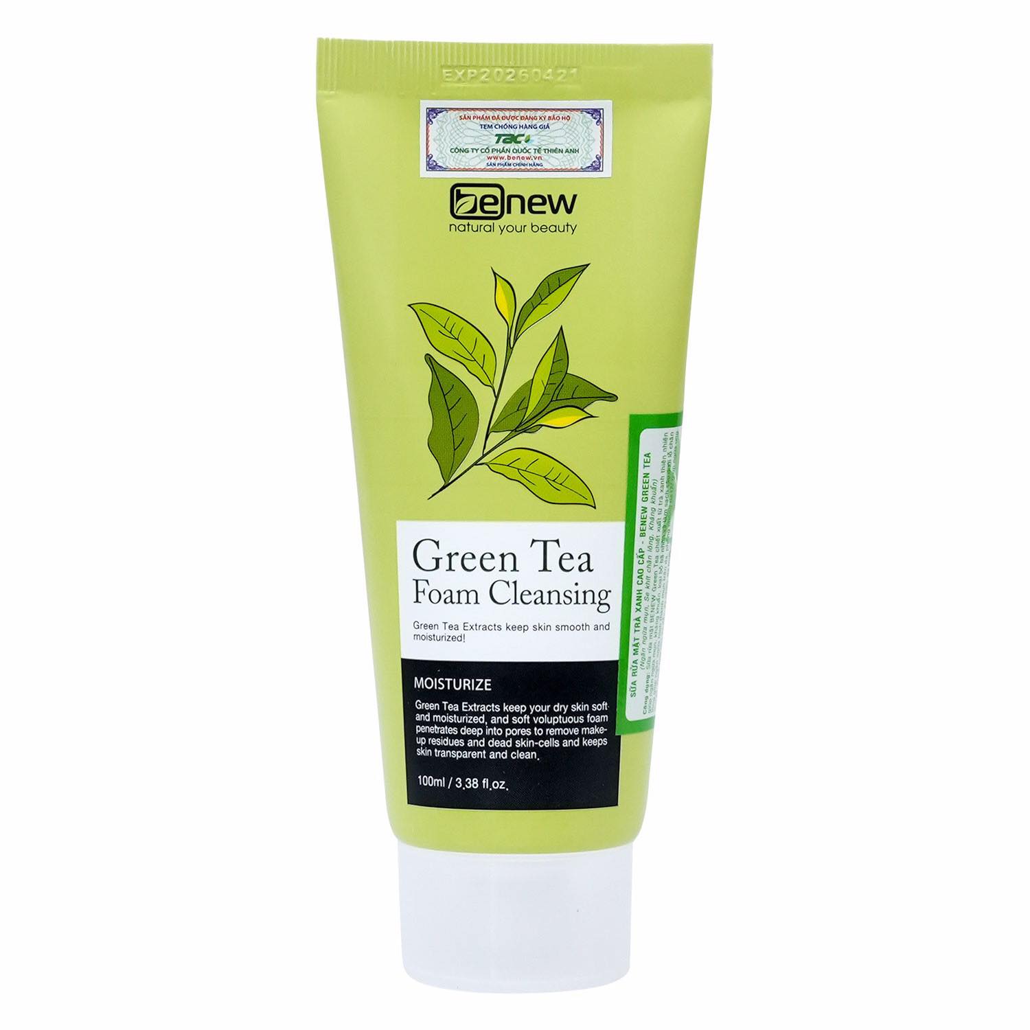 Sữa Rửa Mặt Trà Xanh Benew Green Tea Foam Cleansing (100ml)