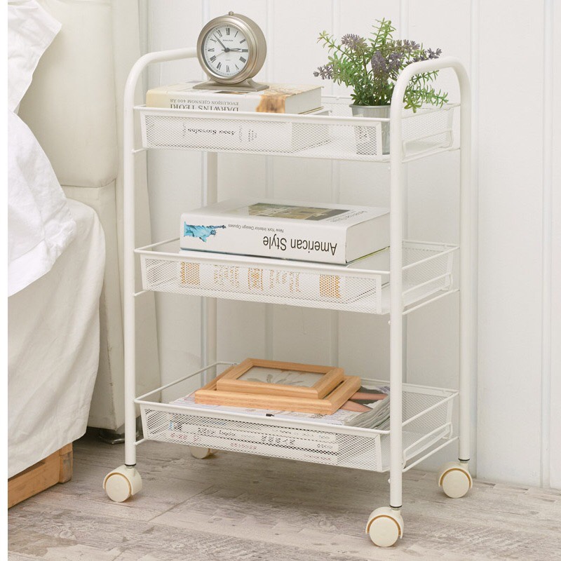 Xe Đẩy Đa Năng 3 Tầng Phong Cách Nhỏ Gọn Thanh Lịch Dành Cho Nhà Bếp, Phòng Khách, Nơi Ăn Uống, Khu Vực Bếp