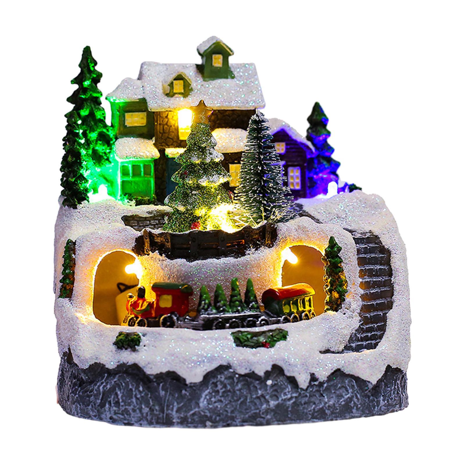 House Collectible Building Ornaments Light up Snow Scene Collection for Bookshelf Holiday Indoor Girls Boys