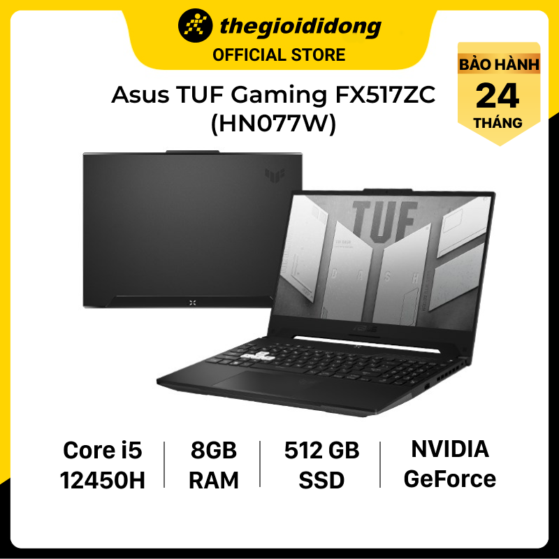 Laptop Asus TUF Gaming FX517ZC i5 12450H/8GB/512GB/4GB RTX3050/144Hz/Win11 (HN077W) - Hàng chính hãng