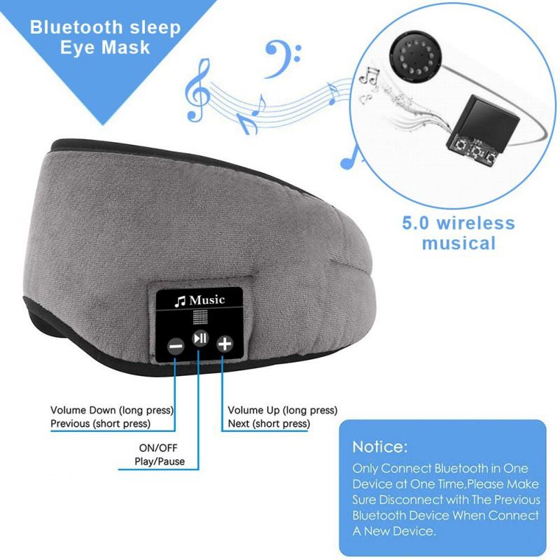 Có Thể Giặt Được Ngủ Tai Nghe Mặt Nạ Mắt Không Dây Bluetooth Tai Nghe 5.0 Giấc Ngủ Mềm Mặt Nạ Mắt Tay Nghe Tai Nghe Nhét Tai Có Mic