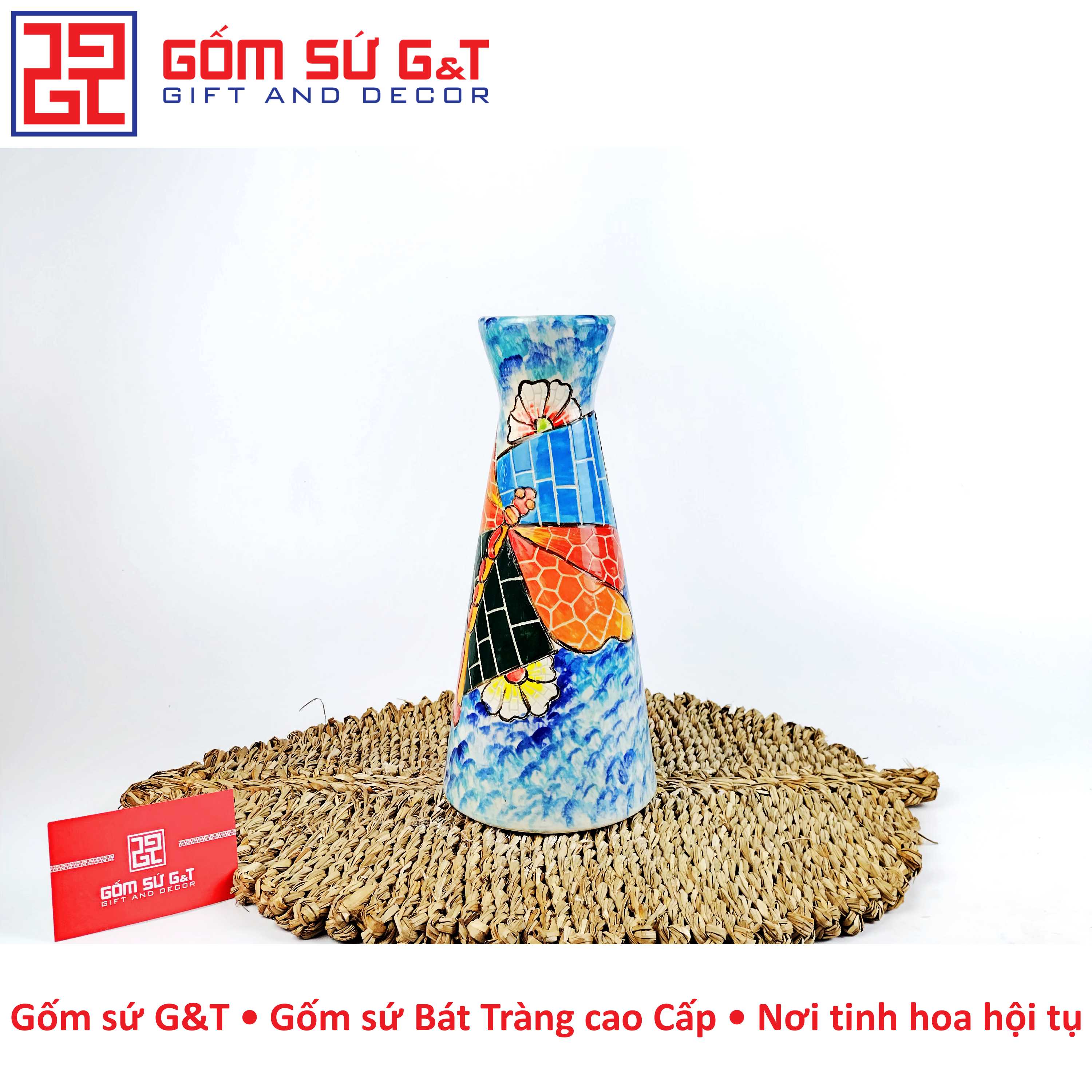 Lọ hoa chân váy chuồn chuồn Gốm Sứ G&amp;T