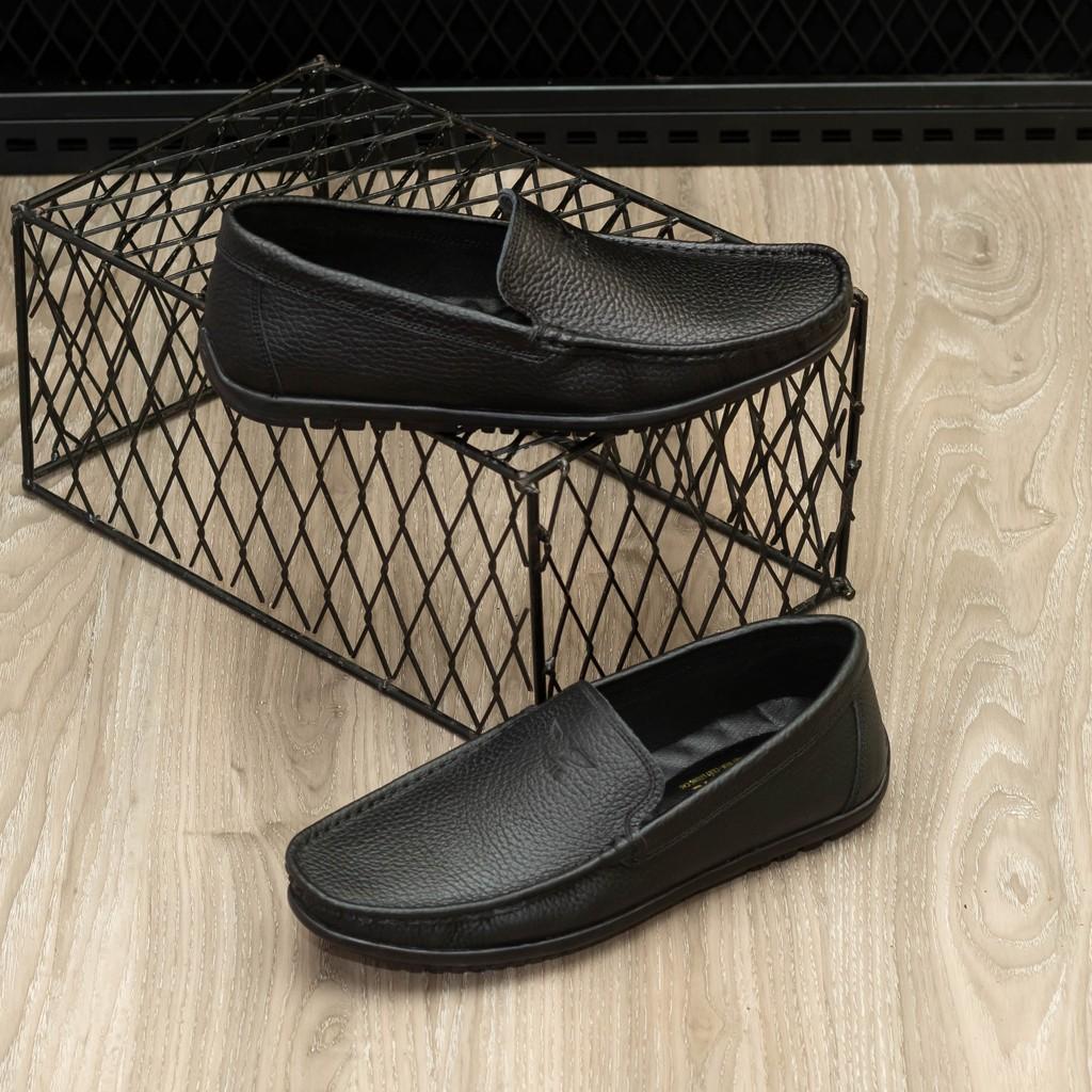 Giày lười nam da bò ORSIL, giầy mọi nam màu đen thời trang - ORSIL102D