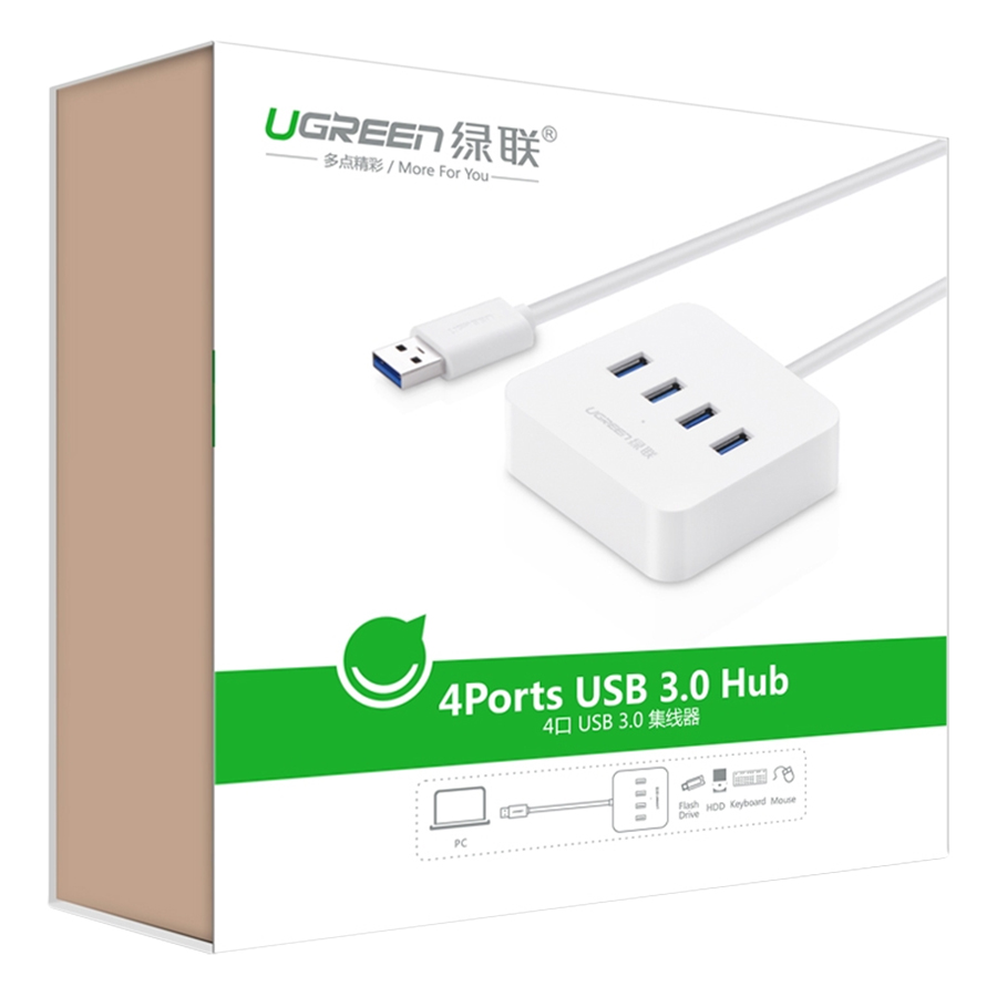 Hub USB Ugreen 30202 4 Cổng USB 3.0 (1m) - Hàng Chính Hãng