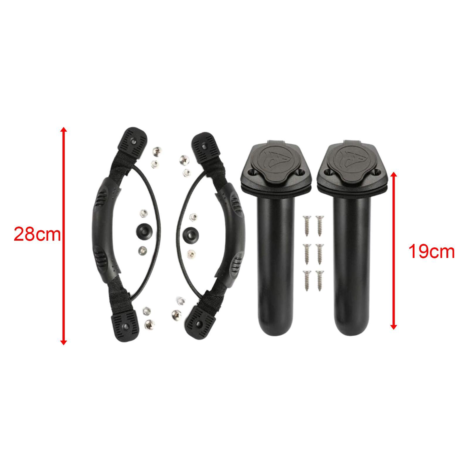 2Pcs Fishing Rod Holder Tube Black Fishing Pole Holder for Yacht Kayak Canoe