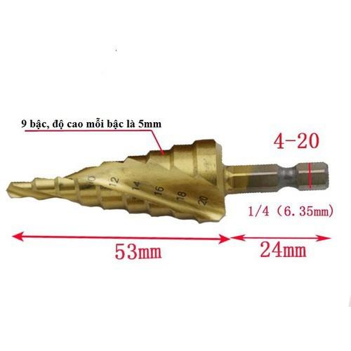 Bộ 3 Mũi Khoan Bước Từ 4-32mm Phủ Titanium; Bộ Khoan Tháp Xoắn; Bộ 3 mũi khoan tháp xoắn ốc
