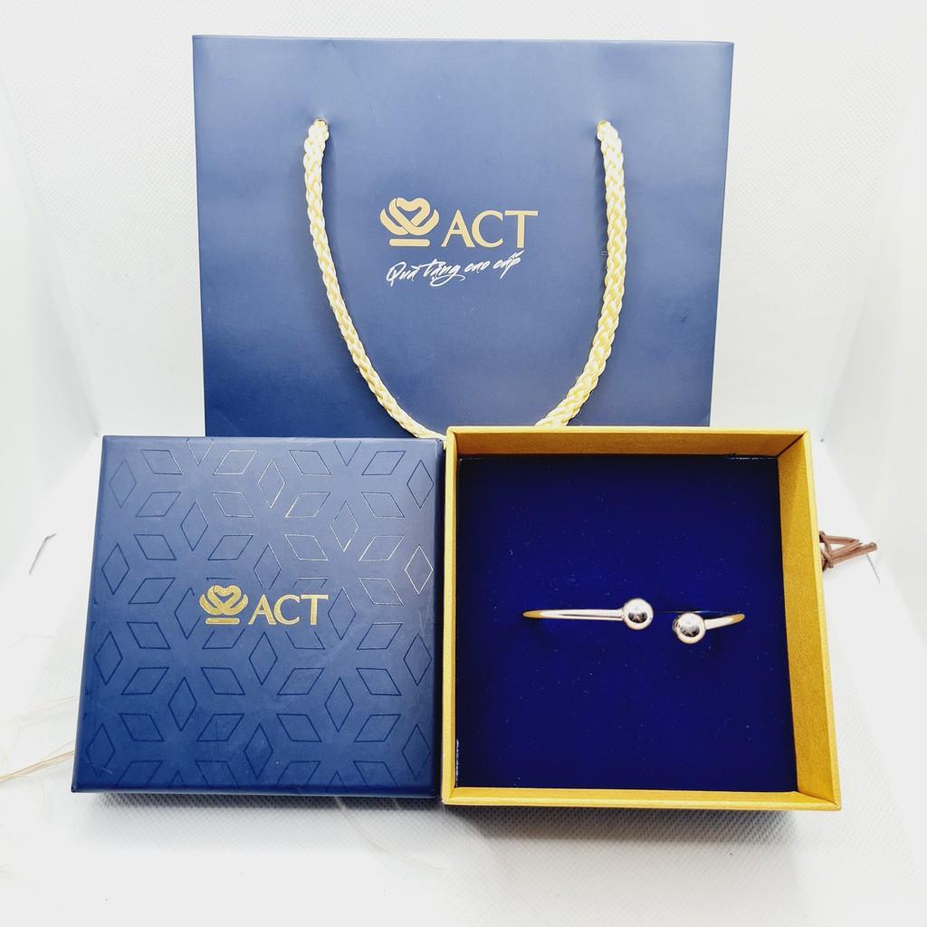 Lắc tay trơn mặt 2 hình tròn chất liệu bạc 925 thời trang phụ kiện trang sức nữ sang trọng