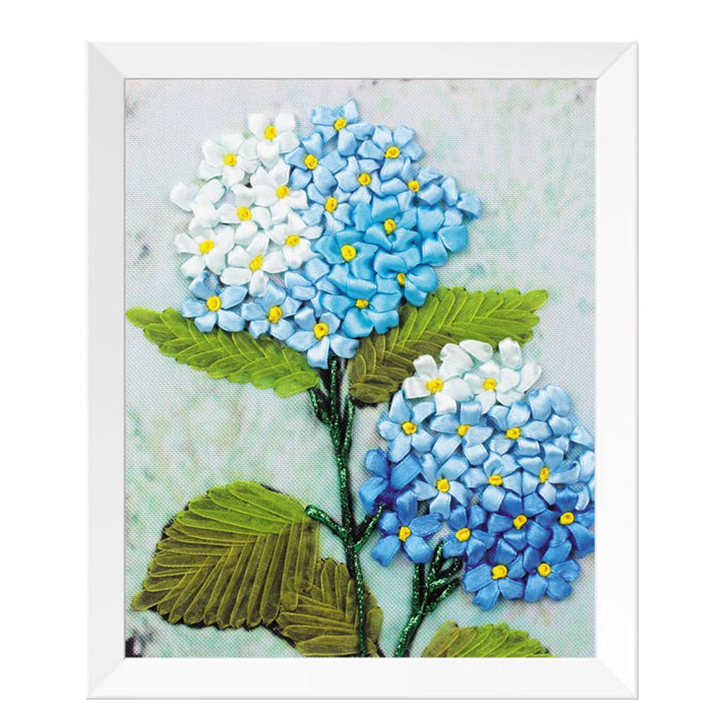 DIY Ribbon Embroidery Kits Handmade Flower Pattern Home Decor Wall Art Craft