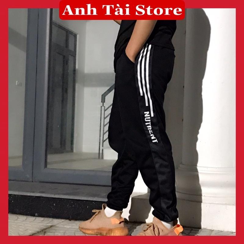 Quần jogger NUTRENT nam nữ thể thao 3 vạch chất nỉ bông giày đẹp TA 001