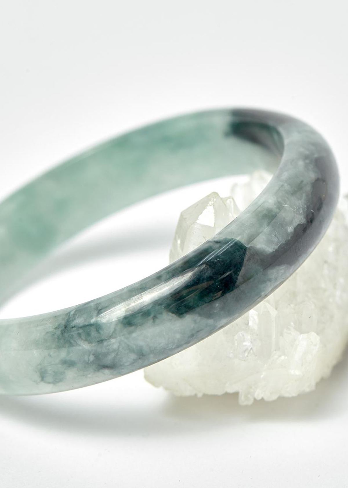 Vòng tay đá cẩm thạch xanh lý bản hẹ mệnh mộc hỏa - Ngọc Qúy Gemstones