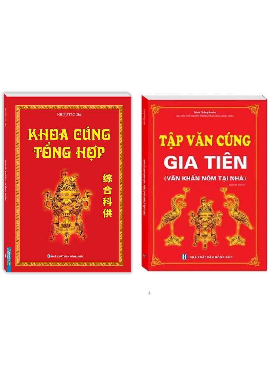 Combo Tập Văn Cúng Gia Tiên + Khoa Cúng Tổng Hợp (Bộ 2 Cuốn) - MT