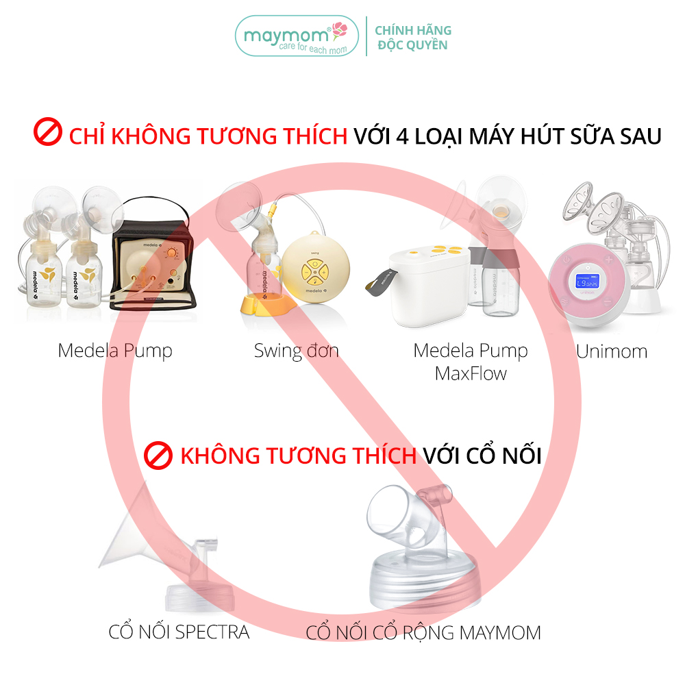 Chặn Sữa Dài Maymom, Tương Thích Máy Hút Sữa Medela, Spectra, Avent (1 cái)