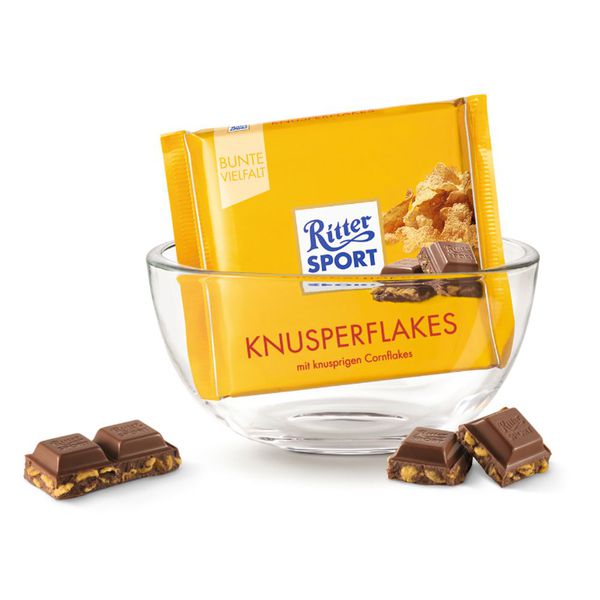 Chocolate Ritter Sport Knusperflakes nhân bỏng ngô 100gr (Cornflakes)