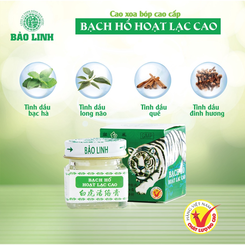 [Combo 2 Hộp] Cao Xoa Bóp Bạch Hổ Hoạt Lạc Cao BẢO LINH 20gram - Giảm nhức mỏi xương khớp, giảm đau lưng, cổ vai gáy, thần kinh toạ