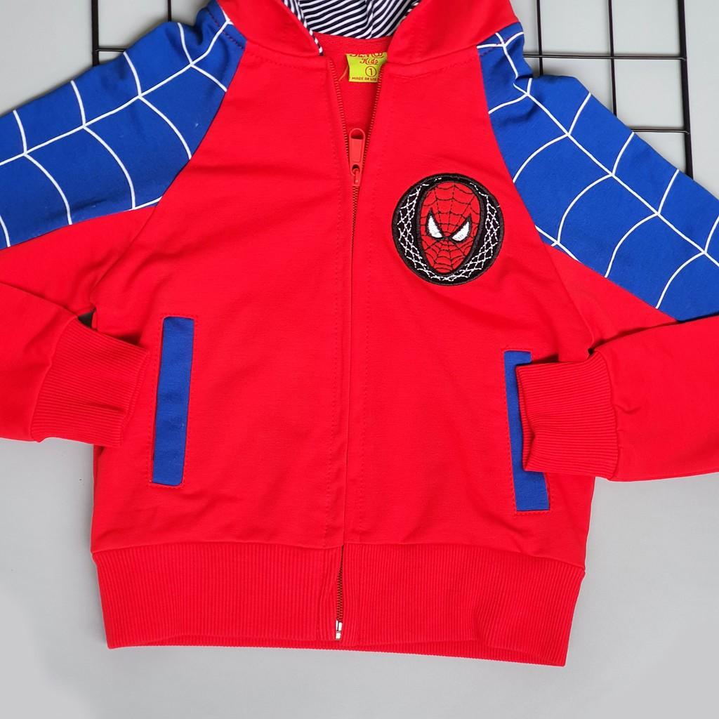 Áo khoác spiderman đại cồ chất cotton thoáng mát hình spiderman siêu ngầu size 20-24