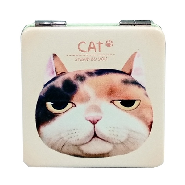 Gương 2 Mặt Bọc Da - Mẫu 3 - CAT - Màu Kem