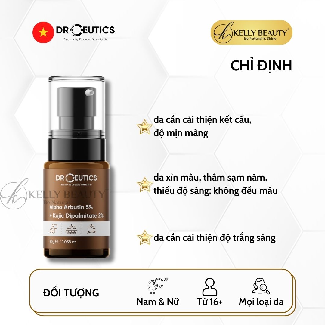 Hình ảnh Tinh Chất Trắng Sáng Da DrCeutics Alpha Arbutin 5% + Kojic Dipalmitate 2% | Kelly Beauty