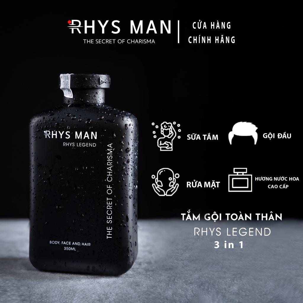 2 Chai - Sữa tắm gội nam 3in1 Legend 350ml &amp; Dung dịch vệ sinh nam bạc hà Rhys Ultimate 120ml RHYSMAN - Hàng chính hãng