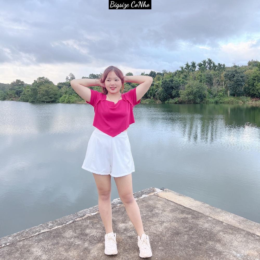 Quần đùi Bigsize Cô Nhỏ cho nữ lưng thun, Quần short nữ big size ngoại cỡ 55-100kg Q1 - MÀU TRẮNG