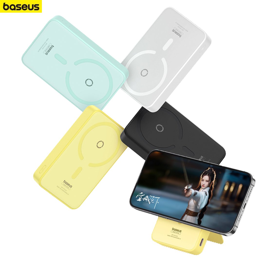 Pin Sạc Không Dây Nam Châm Baseus MagPro Magnetic Bracket Wireless 5000mAh 20W ( tích hợp chân đế giữ điện thoại) - Hàng chính hãng