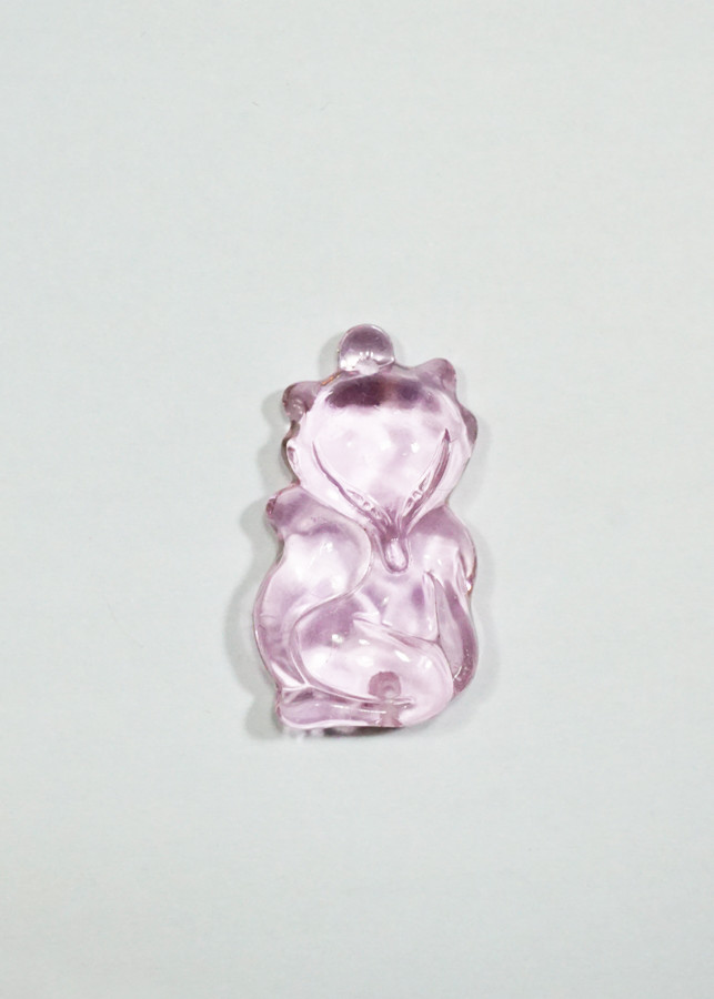 Mặt dây Hồ Ly sexy đá Topaz hồng Tình Duyên - mạng Hỏa