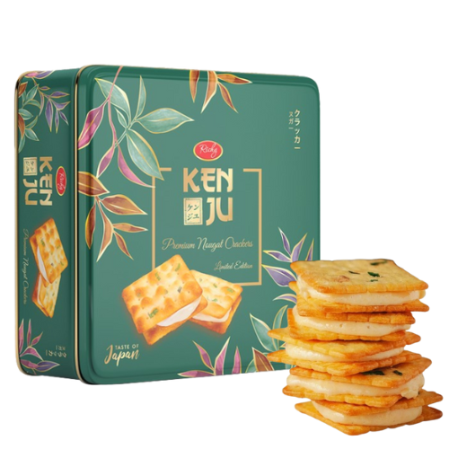 Bánh Richy Kenju Nhật Lá Hộp Thiếc 372g (Xanh)