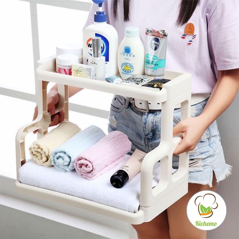 Kệ đựng gia vị 2 tầng - Kệ để đồ thông minh 2 tầng đa năng tiết kiệm không gian đồ dùng nhà bếp