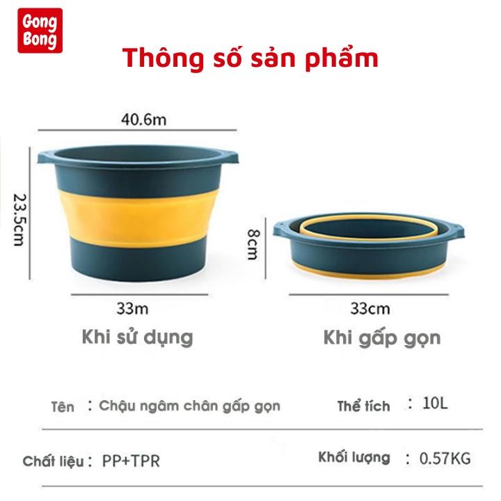 Chậu ngâm chân gấp gọn silicon massage chân thư giãn