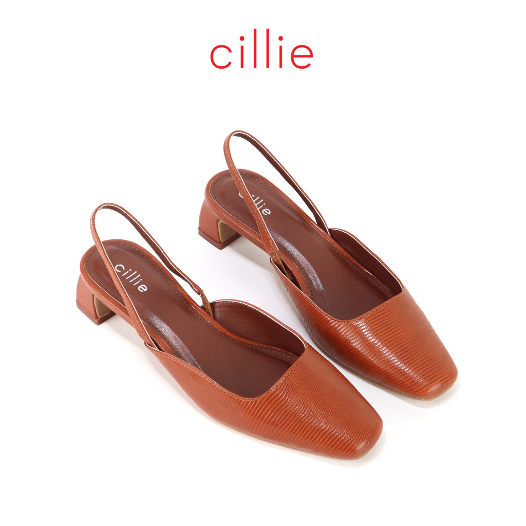 Giày sandal nữ thời trang bít mũi hở hậu gót xéo 3cm đi làm đi chơi Cillie 1062