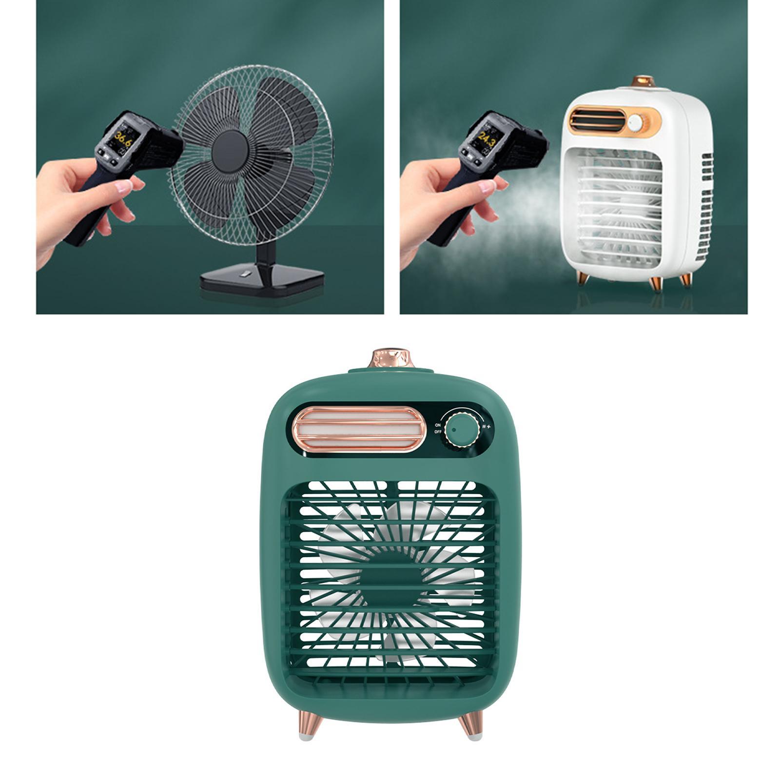 Personal Evaporative Cooler and Air Humidifier, Portable Desktop Air Conditioner, Desktop Cooling Fan, USB USB Rechargeable, with LED Night