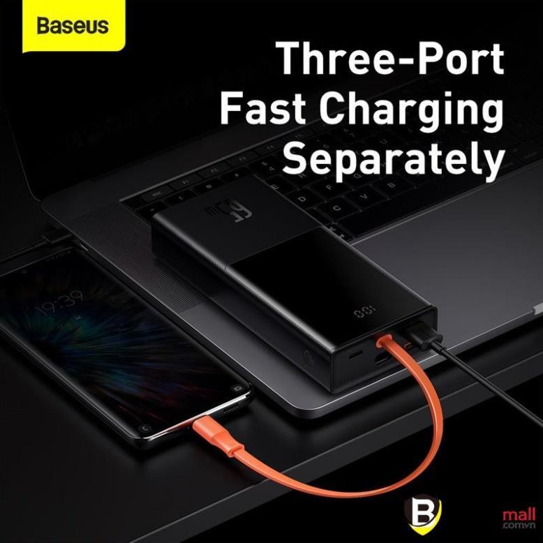 Baseus -BaseusMall VN Pin dự phòng sạc nhanh Baseus 65W Elf Digital Display Power Bank 20000mAh kèm cáp Type C (Hàng chính hãng)