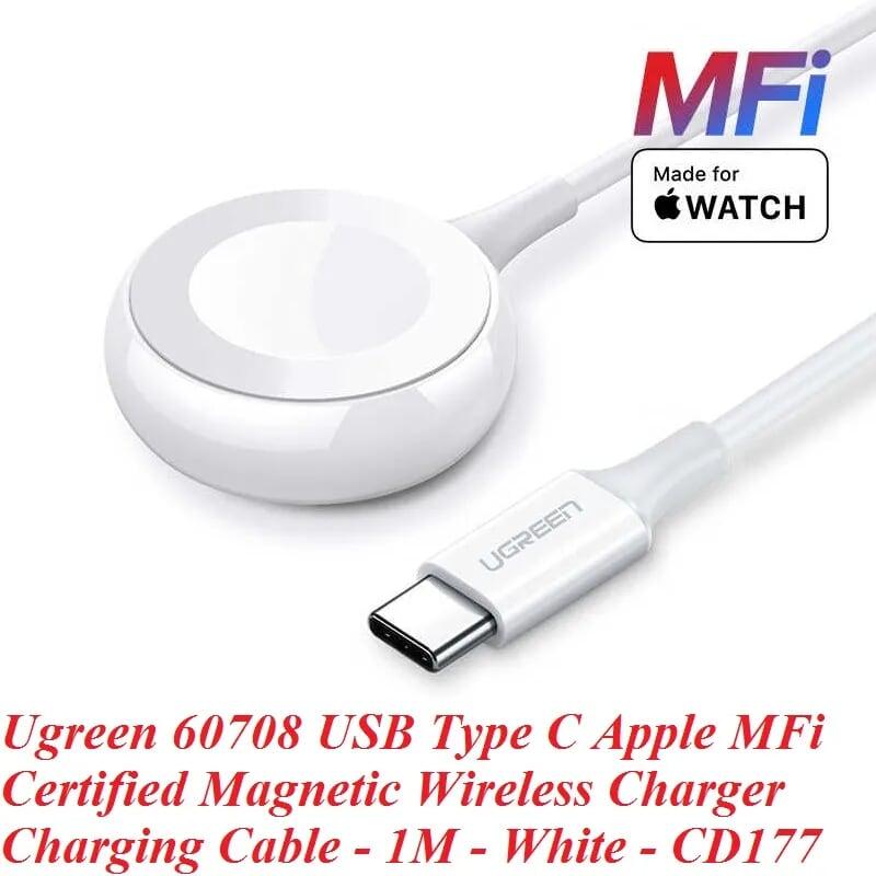 Ugreen UG60708CD177TK 1m sạc không dây cho apple watch từ tính cổng usb type c màu trắng - HÀNG CHÍNH HÃNG