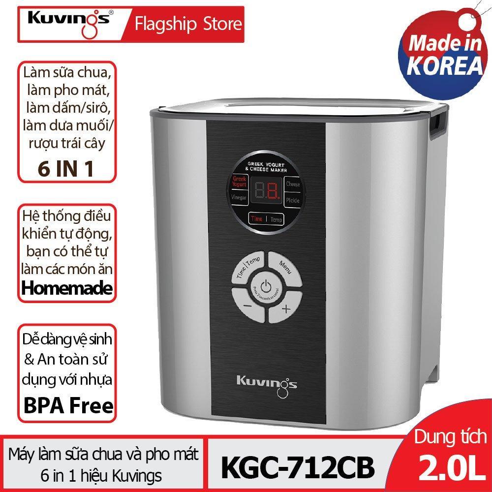 Máy làm sữa chua và pho mát Kuvings KGC-712CB (2.0L) Màu bạc - Tặng Máy xay sinh tố Kochstar KSEBD-1000 - Hàng chính hãng