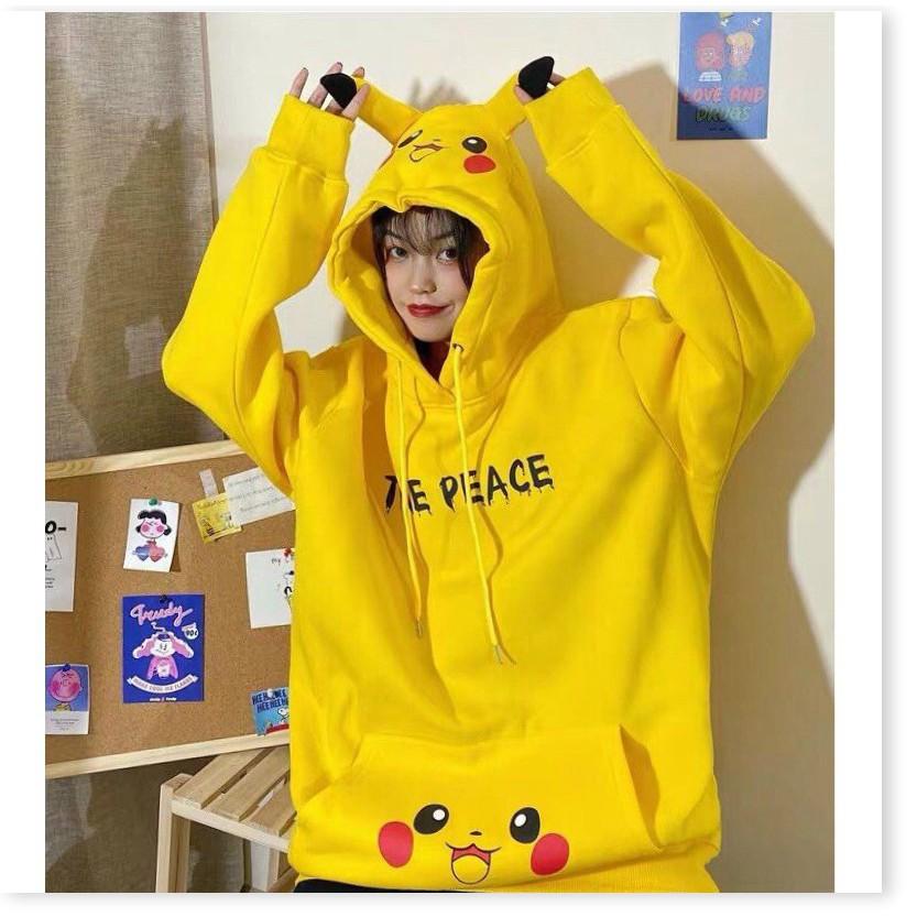 Áo hoddies pikachu form rộng có mũ cực đẹp , cute cho các bạn trẻ