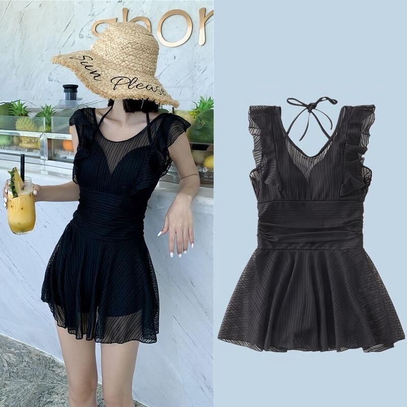 Đồ bơi, bikini đen kiền thân ren quyến rũ