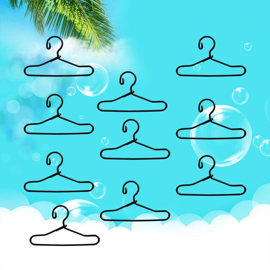 10Pcs Metal Clothes Hangers for BJD Dolls Dress Pants Gown