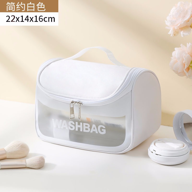 Túi đựng mỹ phẩm du lịch WashBag DẠNG HỘP có quai xách mini trong suốt, Túi đựng đồ trang điểm makup chống nước - Chính Hãng