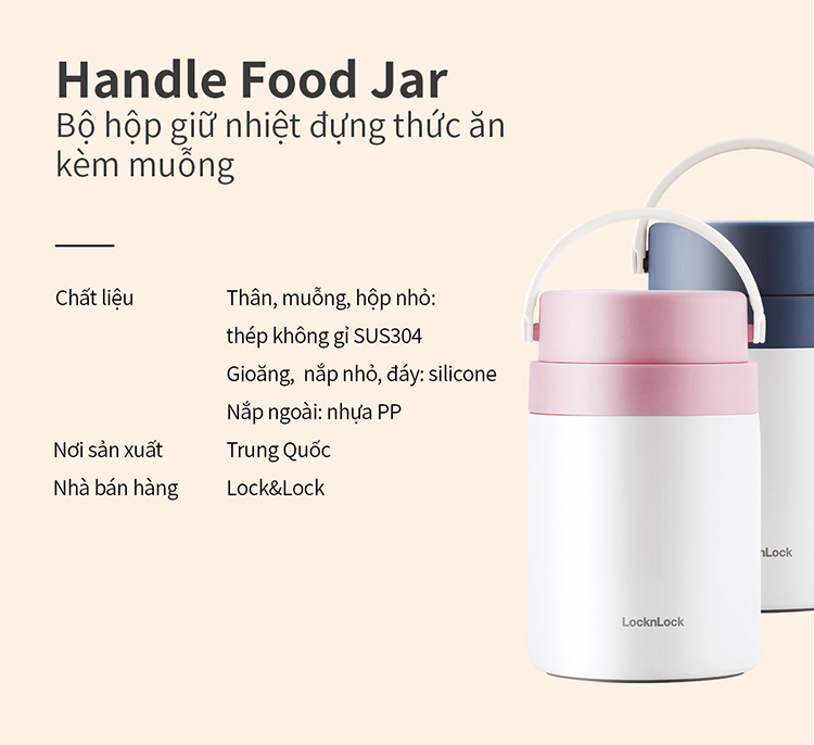 Hộp giữ nhiệt đựng đồ ăn có tay cầm Handle Food Jar LocknLock 700ml