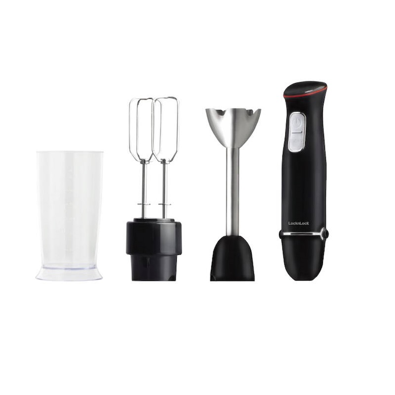 Máy Xay Cầm Tay Đa Năng Lock&amp;Lock Multi-purpose 2 in 1 Hand Blender Dung Tích Cốc 600ml- 1000W – Màu Đen - EJM516BLK- Hàng Chính Hãng